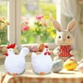 thumbnail image 5 of 2Pcs Resin Chicken Statues, Rooster Hen Figurines - Garden Decor Mini Landscape Ornament - Great for Home, Farmhouse, Country, or Cabin Decor - White, 5 of 6