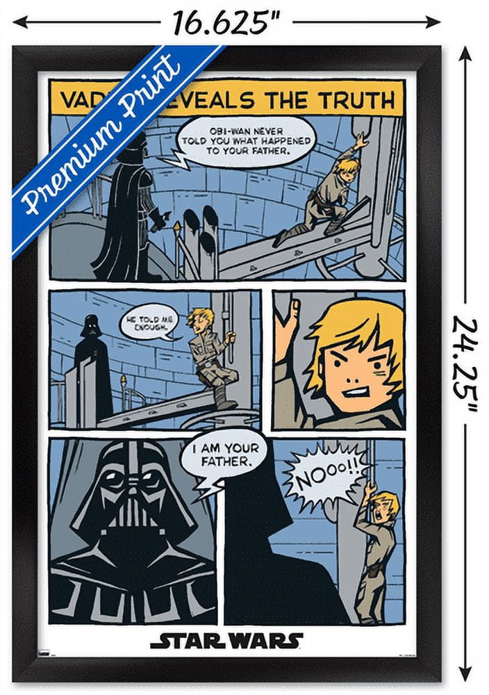 Star Wars: The Empire Strikes Back - Dual Panels Wall Poster, 14.725" x 22.375", Framed