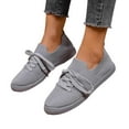 thumbnail image 4 of uvwlwu Women's Casual On Shoes Breathable Mesh Lace Up Flat Comfortable Walking Shoes For Daily Wear Fashion Sneakers(Grey,8.5), 4 of 9