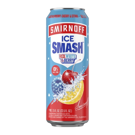 Smirnoff Ice Smash Red White and Berry, Single Serve Can, 23.5 fl oz, 8% ABV