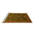 thumbnail image 2 of Ahgly Company Machine Washable Indoor Square Oriental Yellow Industrial Area Rugs, 5' Square, 2 of 4