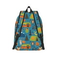 thumbnail image 3 of Daiia Animals In Camping Vintage Canvas Backpack for Men and Women ,Hiking Backpack,Travel Laptop Bag for School,Large Capacity Backpack-, 3 of 8