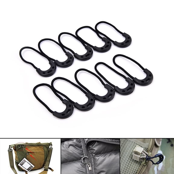 10 Zip Puller Zipper Pulls Cord Replacement Broken Fastener Slider Jacket Bag AL