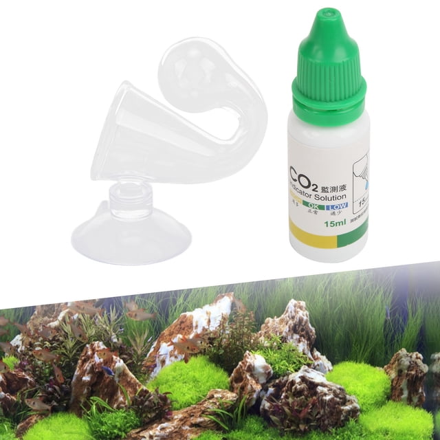 Aquarium CO2 Glass Kit, Co2 Drop Checker Kit 15ml Detection Fluid Glass Material For Aquarium Planted