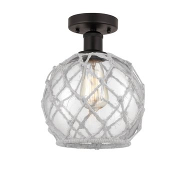 Innovations Lighting - Farmhouse Rope - 1 Light Semi-Flush Mount In Industrial