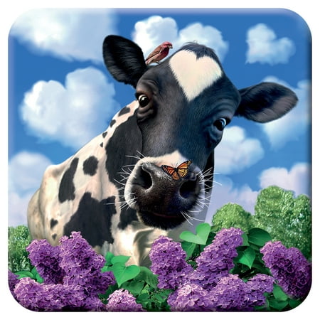 

3D LiveLife Cork Coaster - Curious Cow from Deluxebase. Lenticular 3D Cork Farm Coaster. Non-slip drink Coaster with original artwork licensed from renowned artist Jerry LoFaro