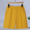 thumbnail image 5 of ZOYOEN Boys Athletic Shorts with Pockets- Elastic Waist Cotton Casual Drawstring Active Shorts Husky Yellow Size 6, 5 of 5