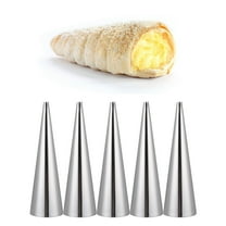 GARVALON 9Pcs Stainless Steel Bread Baking Mold Conical Shaped Cream Horn Mould for Home Bakery S Size