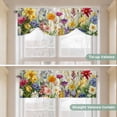 thumbnail image 5 of Tie Up Valance Curtain for Kitchen, Spring Watercolors Flowers Rod Pocket Short Curtains Adjustable Tie-Up Shade Valances, Purple Pink Yellow Floral Window Treatment for Bathroom Living Room Bedroom, 5 of 9