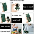 thumbnail image 6 of Compatible with iPhone 12 Case Cute 3D Astronaut Stand Design Camera Protection Shockproof Soft Back Cover for Apple iPhone 12 Phone Case Dark Green, 6 of 13
