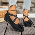 thumbnail image 6 of Domuza Mary Jane Shoes for Women Slip on Dressy Ballet Shoes for Women New Comfortable Non-Slip Flats for Casual Formal Work School Office Walking Black 10（EU-43）, 6 of 7