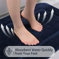 thumbnail image 7 of Homore Bathroom Rugs Sets, Luxury Bath Mat Set Anti-Slip Bath Rug and U-Shaped Toilet Mat Navy Blue, 7 of 7