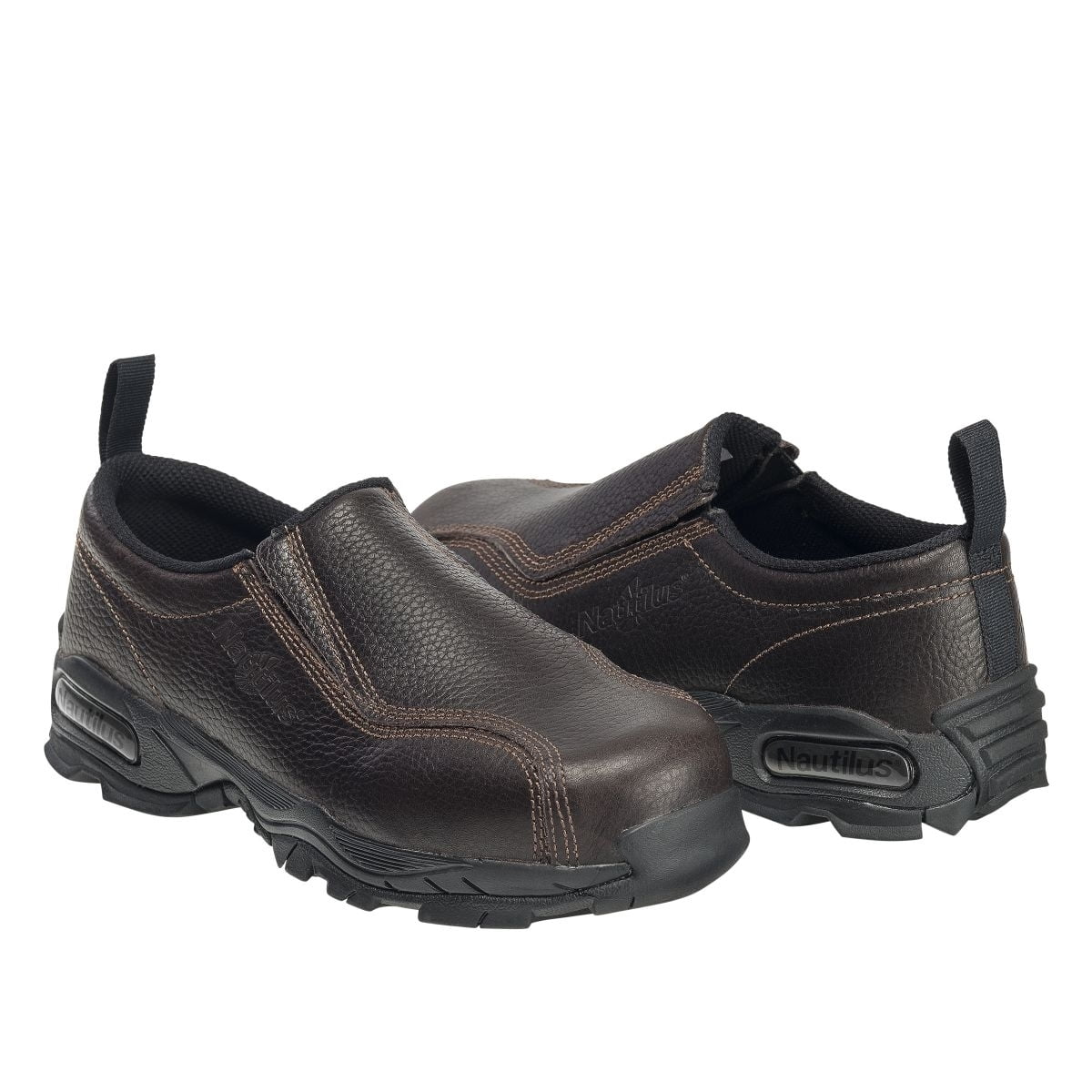 Nautilus Men’s Brown Lace-Up Moc Toe Safety Shoes FSI Nautilus 1620 Brown Slip-On ESD Safety Toe Work Boots  main image 4