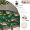 thumbnail image 4 of Happy St. Patrick's Day Round Fitted Tablecloth with Elastic Edge Funny Face Green Shamrocks Rainbow Green Table Cover Fit for 36"-44" Tables Waterproof Tablecloths for Dinner Camping Picnic, 4 of 9