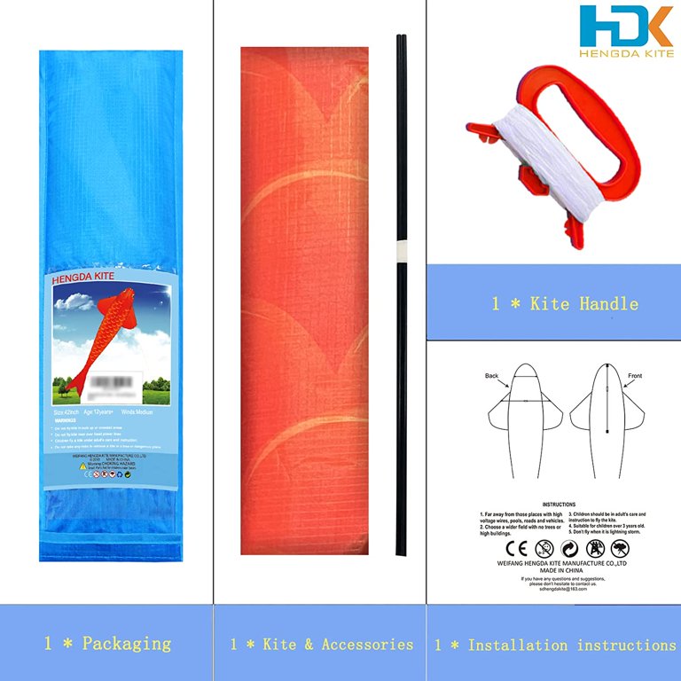 HENGDA KITE for Children and Adults 118*39 Polyester Red Carp