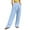 r-44Blue9, variant on Ladies Casual Pants Lazy Style Solid Color High Waisted Ice Silk Wide Leg Straight With Crinkle Design For Daily Wear Outdoor Sports Home Comfort Trendy Vacation Slacks