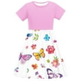 thumbnail image 4 of HOMADLES Summer Kids Girls Dresses Crewneck Soft Stretch, Printed Sundress Multicolor 4 T, 4 of 7