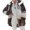 Coffee, variant on Women's Fashion Plush Patchwork Hooded Jacket with Zipper and Pockets, Long Sleeve Loose Fit Warm Outerwear for Winter, Cozy Design,Dark Green S