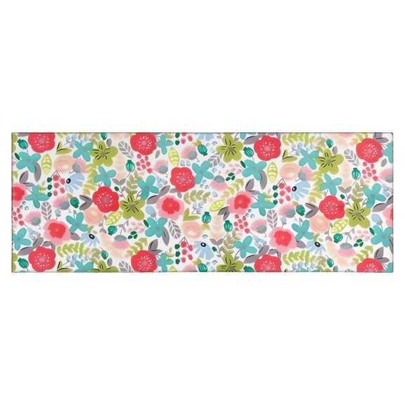 Pioneer Flower Floral Print Pattern Kitchen Rug Mat,Kitchen Runner Rugs Non Skid Washable,Decorative Kitchen Floor Mats for Kitchen,Sink,Laundry,17"X47"
