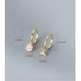 thumbnail image 2 of K-KED Gold Plated 925 Sterling Silver Fish Tail Round Charm Huggie Hoop Earrings-Gold, 2 of 6