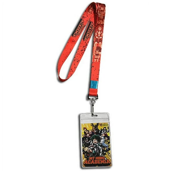 Great Eastern Entertainment My Hero Academia Red Monochrome Group Lanyard with ID Badge Holder