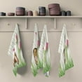 thumbnail image 2 of Easter Brown Bunny Bottom Kitchen Tea Towels Set of 6 Absorbent Hand Dish Towels, Pink Flower Spring Dishcloths Lint-Free 18x28 Inch Fast Drying for Cooking Baking Home Clean, 2 of 7