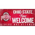 thumbnail image 2 of Ohio State Buckeyes Wood Sign Fans Welcome 12x6, 2 of 3