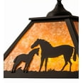 thumbnail image 4 of Meyda Tiffany 160470 16 Inch Square Mare & Foal Pendant   Black Finish with Amber Mica Glass, 4 of 7