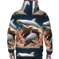 thumbnail image 7 of Naloa Coral Fish Dolphin Men's Casual Hooded Collar Drawstring Hoodies Pullover Sweatshirts Casual Long Sleeve Shirts-X-Large, 7 of 7