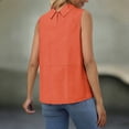 thumbnail image 6 of CAIXIA Sleeveless Button Down Shirts for Women Business Collared Shirt Work Blouses Button Up Office Clothes Professional Tank Top,Orange, 6 of 8