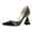 Black, variant on FSJ Women Closed Pointed Toe Slip On D'Orsay Pumps Unique Crystal Flared Chunky Block Heel Wedding Party Dress Shoes Size 8 Black