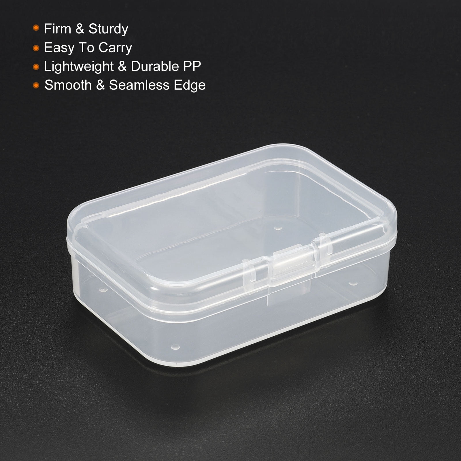 Unique Bargains 4Pcs Hinged Lid Plastic Rectangular Box 2.56" x 1.77" x 0.79"