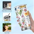 thumbnail image 6 of SKYSONIC Alpaca Tumbler Stainless Steel Double Wall Vacuum Reusable Insulated Mug with Straw and Built-in Coaste for Cold and Hot Beverages, 12oz, 6 of 7