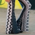 thumbnail image 3 of Femmes Boho Hippie Imprimé Jambe Large Longue Cloche Évasée Pantalon Bas, 3 of 6