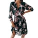 thumbnail image 1 of Vestido largo plisado con estampado floral de fiesta de vacaciones de manga larga con estampado casual para mujer Fridja  nalpqowj5000, 1 of 8