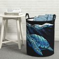 thumbnail image 5 of Laundry Basket, Ocean Turtle Laundry Hamper Waterproof Laundry Bag Clothes Hamper Laundry Bin with Handles for Bedroom, Living Room, Kids Room, 5 of 6
