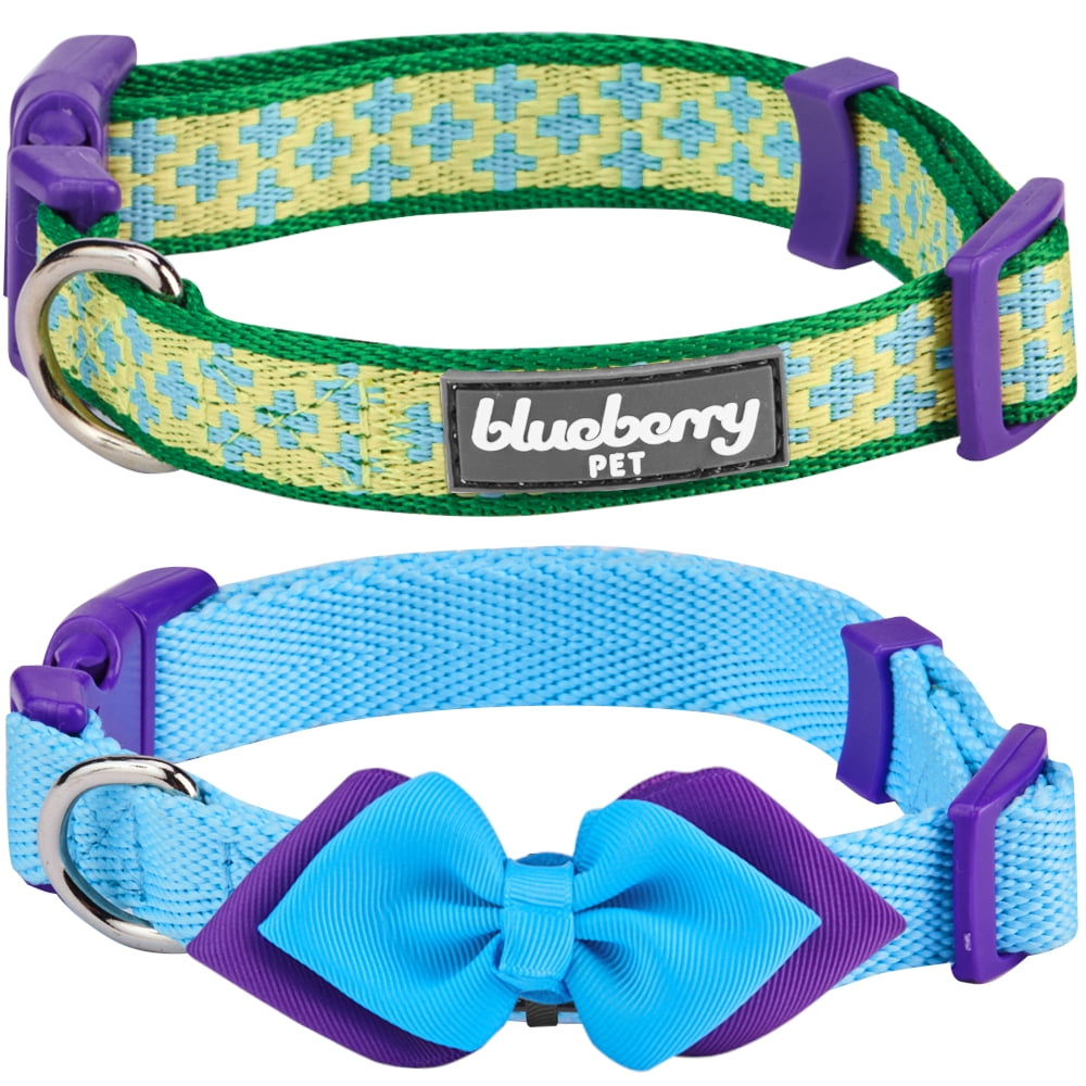 Blueberry Pet Pack of 2 Mix and Match Chic Fashion Dog Collar for