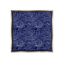 Stupell Industries Blue Traditional Waves Nature Painting Gray Floater Framed Canvas Art Print Wall Art, 25 x 25