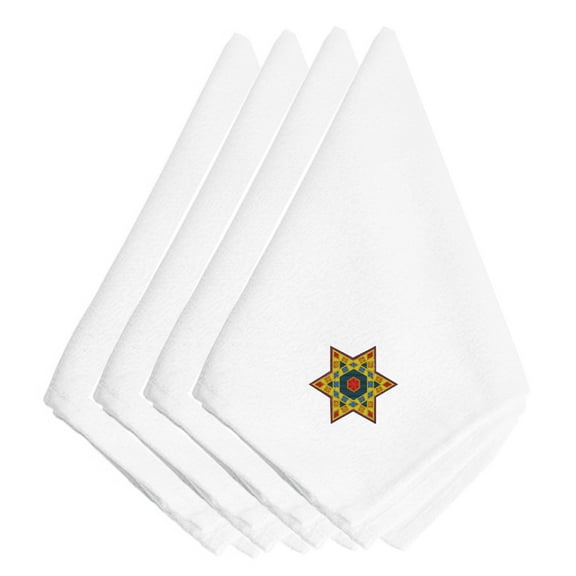 Hanukkah Star of David Embroidered Napkins Set of 4