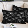 thumbnail image 2 of Spring Dandelion Pillow Covers 16"x24", Modern Country Flower Black White Soft Brushed Microfiber Breathable Throw Pillow Covers, Decorative Pillowcase with Zipper for Couch Sofa Bedroom Living Room, 2 of 9