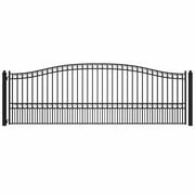 ALEKO Steel Single Swing 18 x 6 feet Black Driveway Gates Paris Style