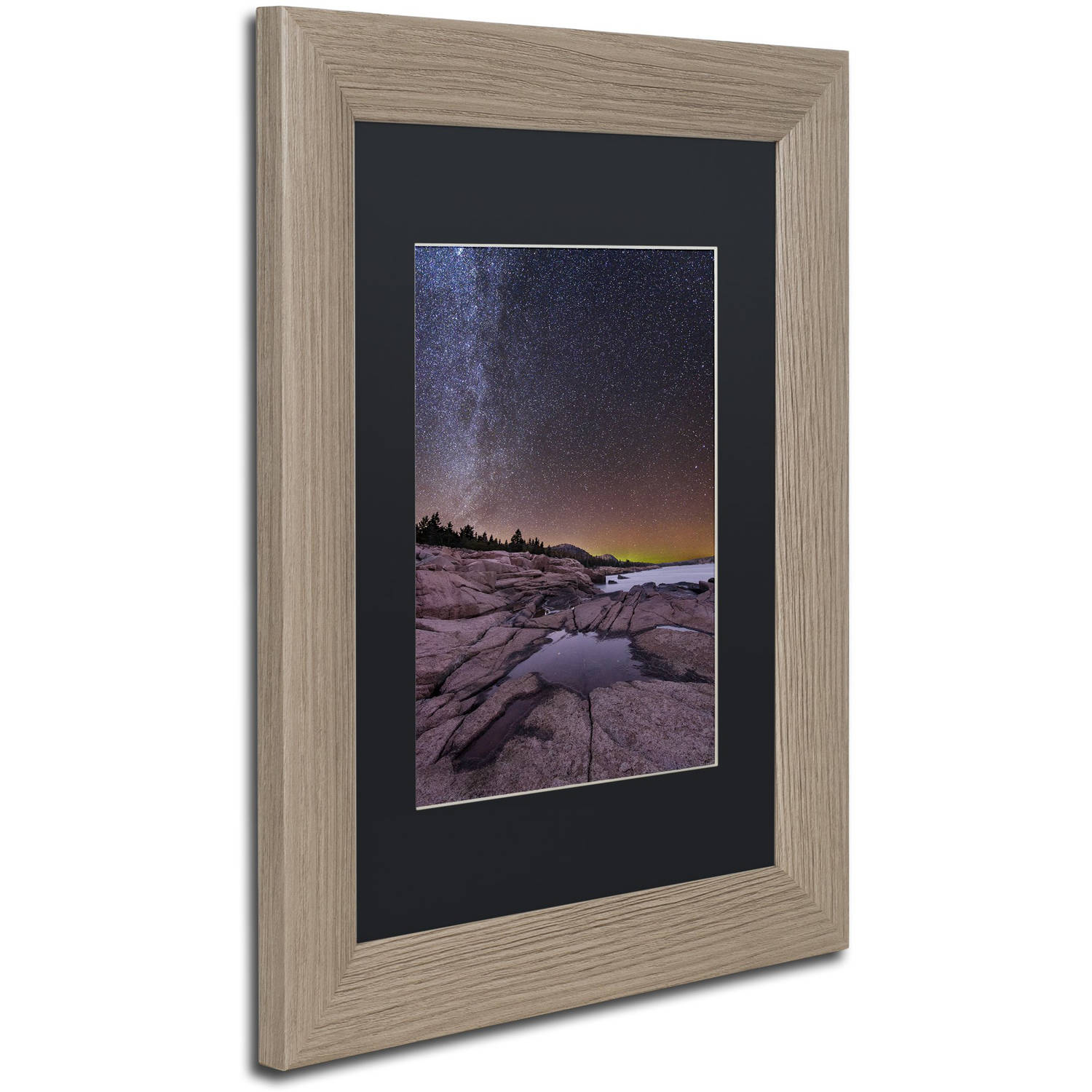 Trademark Fine Art "Granite Coast" Canvas Art by Michael Blanchette Photography Black Matte, Birch Frame