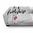 thumbnail image 3 of Saying Soft Flannel Fleece Throw Blanket, True Friendship is Like Lettering Completed by Pink Scribbled Heart, Cozy Plush for Indoor and Outdoor Use, 50" x 70", Black White and Pink, by Ambesonne, 3 of 6