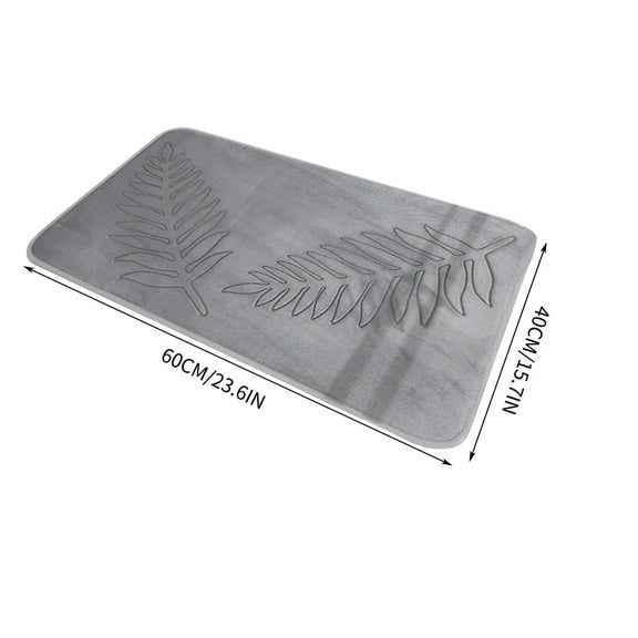 ChicYu 15.7x23.6 In Striped Quilted Fleece Mat Bathroom Floor Mat Soft Absorbent Fleece for Bathroom Entryway Easy to Wash and Maintain