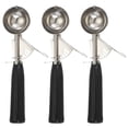 thumbnail image 1 of Uxcell 3 Pcs Cookie Scoops, Ice Cream Scoop with Trigger for Baking Cookie Dough Rice Pudding Kitchen Gadget, Black, 1 of 6