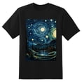 thumbnail image 2 of Plus Size Shirt for Women Black Tops for Women Oversized Short Sleeves Shirt for Women Starry Night T Shirt Crewneck Shirt for Women L, 2 of 5