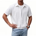 thumbnail image 5 of Vetsdori Mens Fashion Shirts Outdoor Short Sleeve Pullover Summer Stylish Plain Collar Tops for Men, 5 of 8