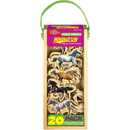 T.S. Shure Horse Breeds Wooden Magnets MagnaFun Set, 20 Pieces