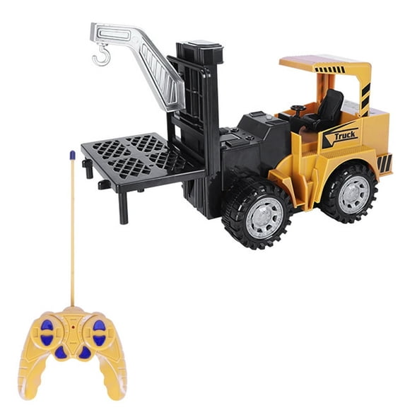 2 in 1 Remote Control Forklift Truck Tower Crane 1/24 5CH  Vehicle Remote Control Construction Truck Educational Toys for Kids with Light