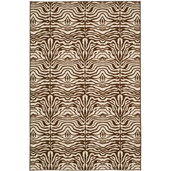 SAFAVIEH Metropolis Kevin Animal Print Area Rug, Cream/Brown, 5'3" x 7'11"